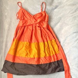 Colorful Orange Striped Dress